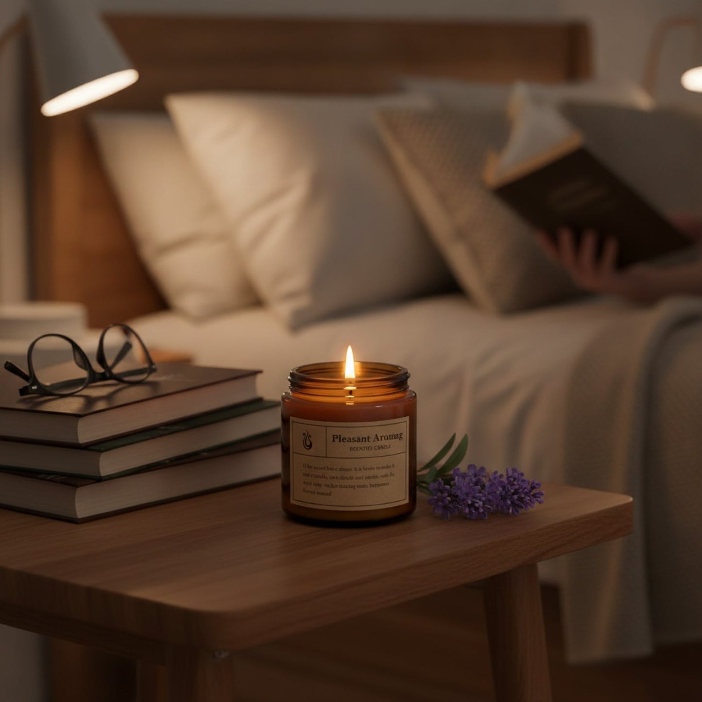 Bougie décorative parfumée à la lavande - Cire de coco, sans fumée, pour gâteau et décoration intérieure