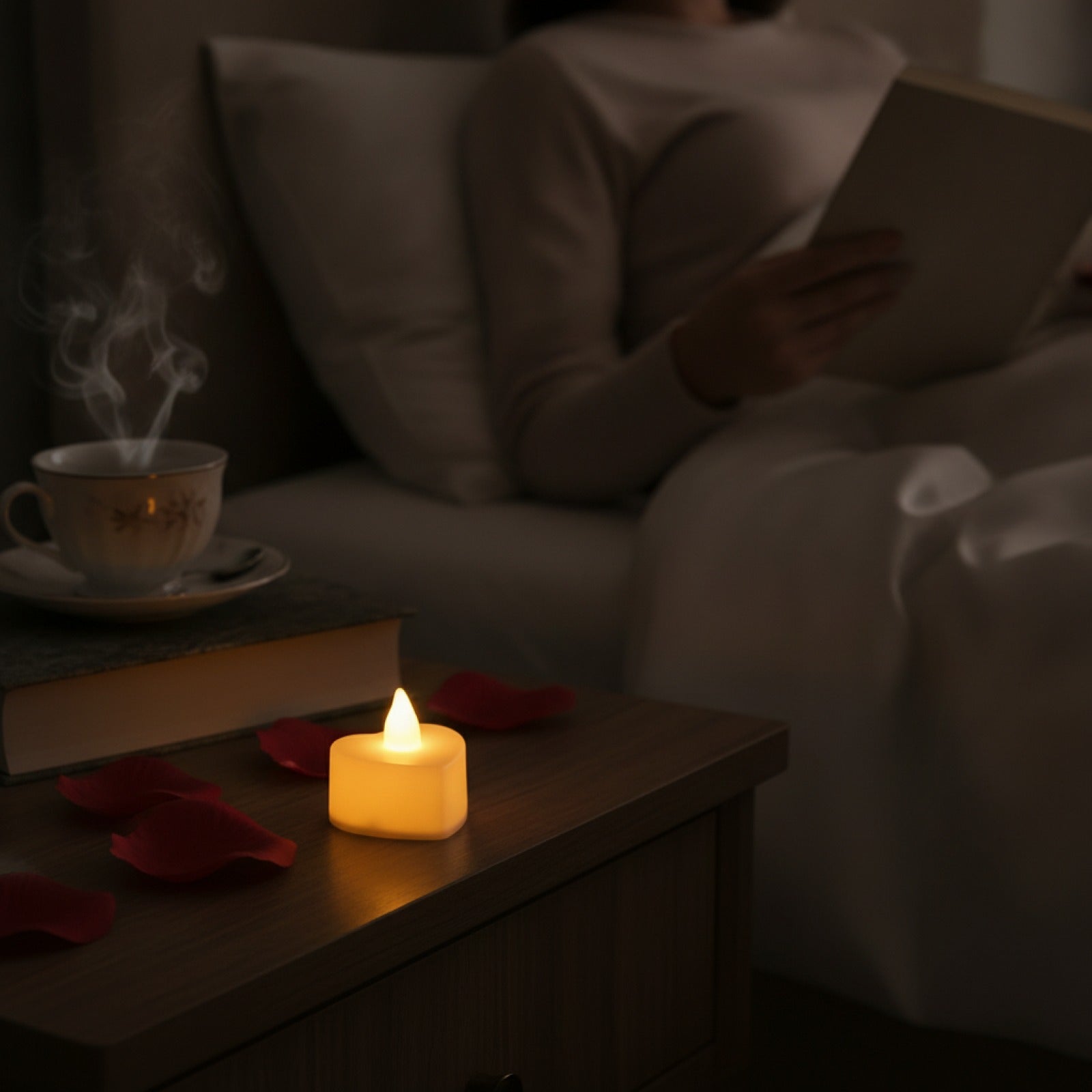 Bougie LED Cœur Romantique Sans Flamme - Décoration Saint-Valentin & Mariage