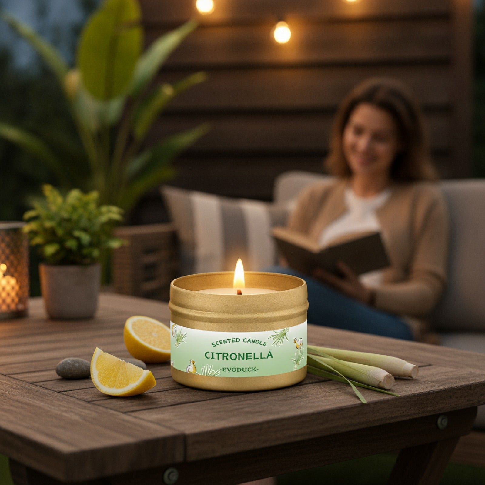 Bougie Citronnelle Extérieure - Anti-Moustiques & Parfumée pour Jardin, Patio, Camping