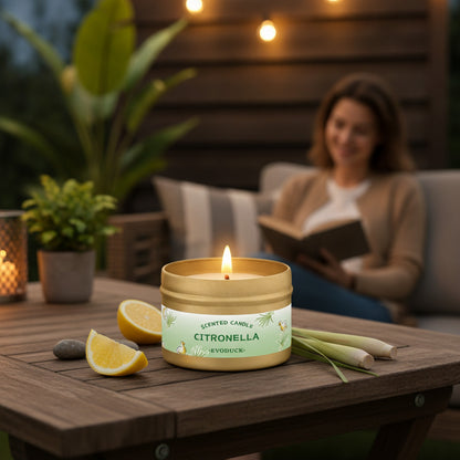Bougie Citronnelle Extérieure - Anti-Moustiques & Parfumée pour Jardin, Patio, Camping