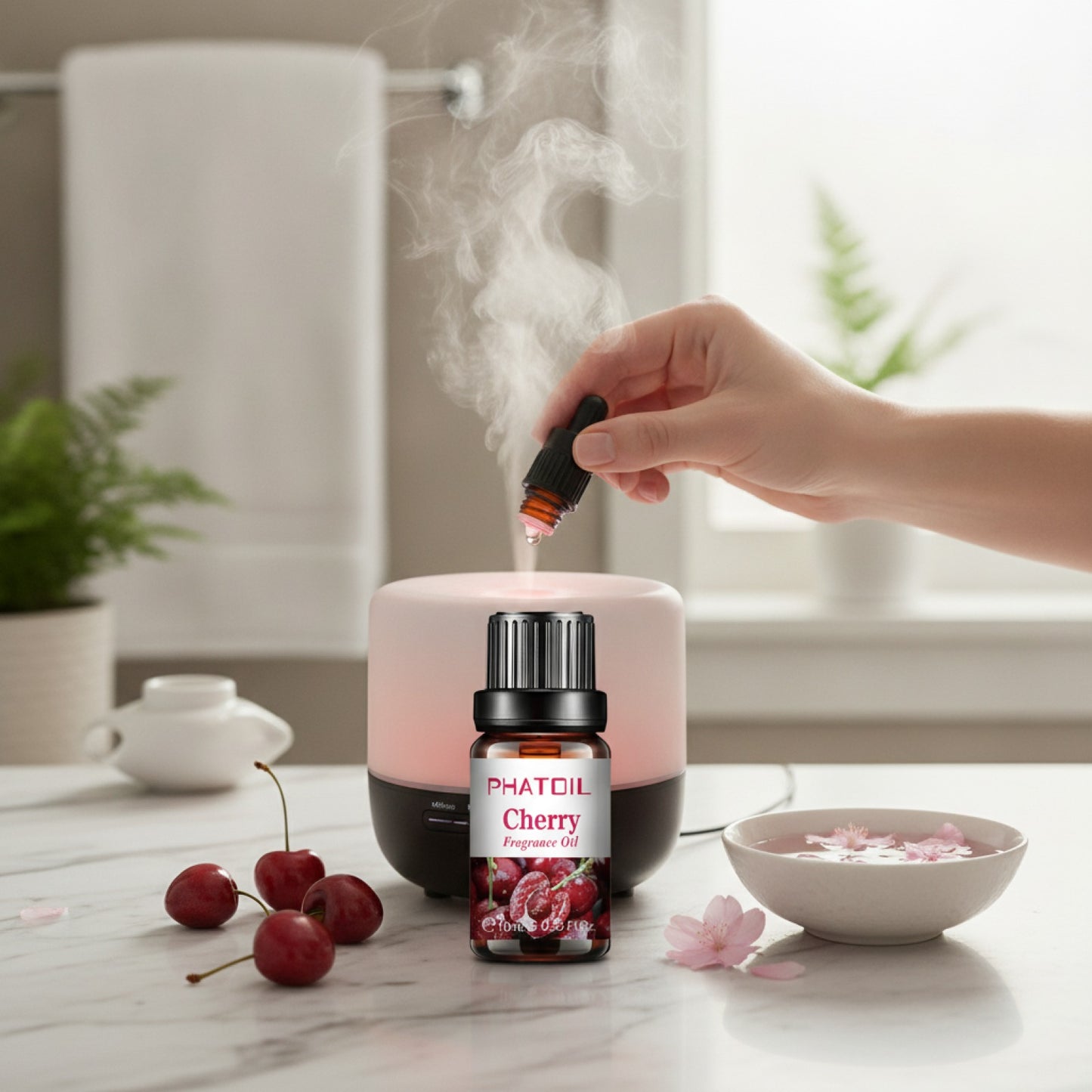Huiles Parfumées Fruitées 10ml - Collection Aromathérapie (Cerise, Pomme, Fraise, Mangue, Coco, Citron)
