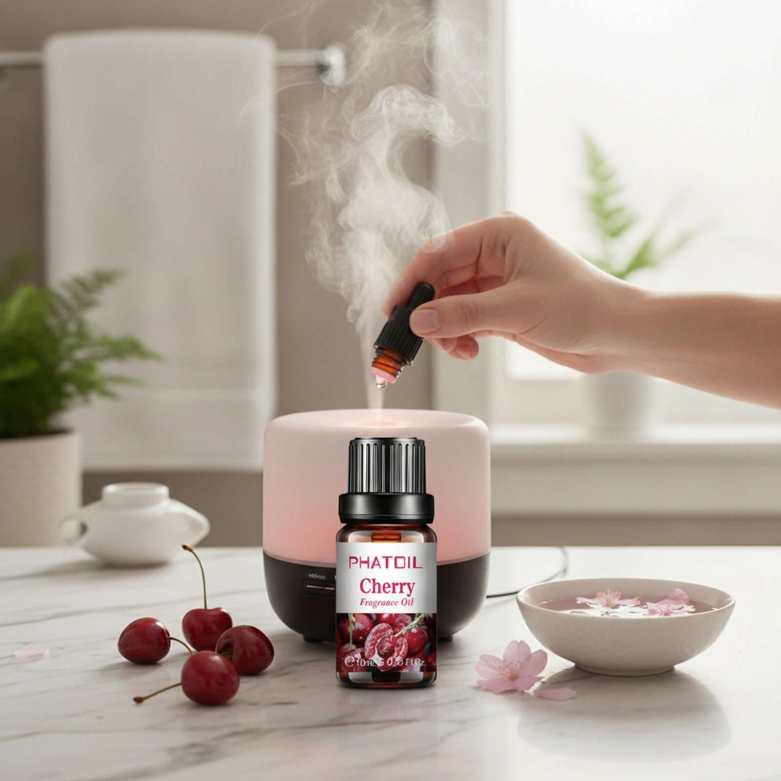 Huiles Parfumées Fruitées 10ml - Collection Aromathérapie (Cerise, Pomme, Fraise, Mangue, Coco, Citron)