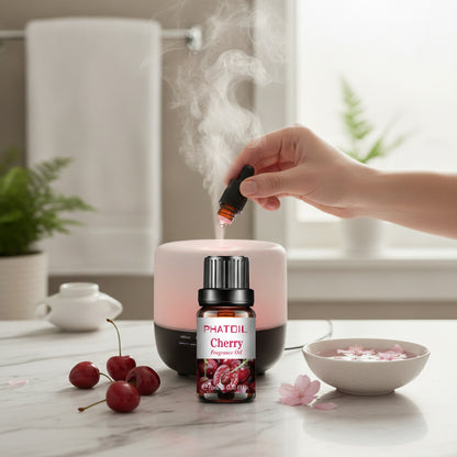 Huiles Parfumées Fruitées 10ml - Collection Aromathérapie (Cerise, Pomme, Fraise, Mangue, Coco, Citron)