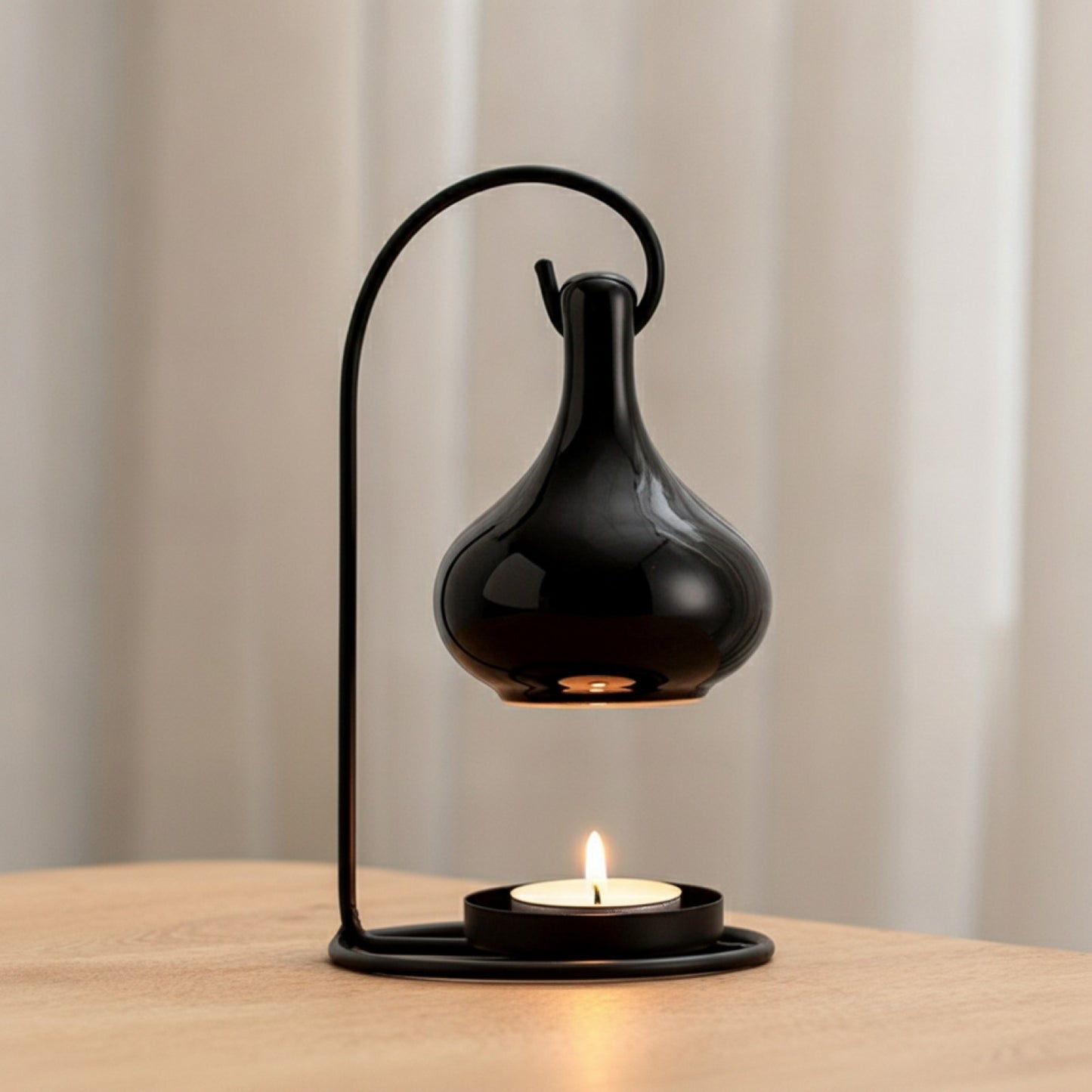 Diffuseur d'aromathérapie en céramique élégante - Noir ou Blanc, avec bougeoir intégré