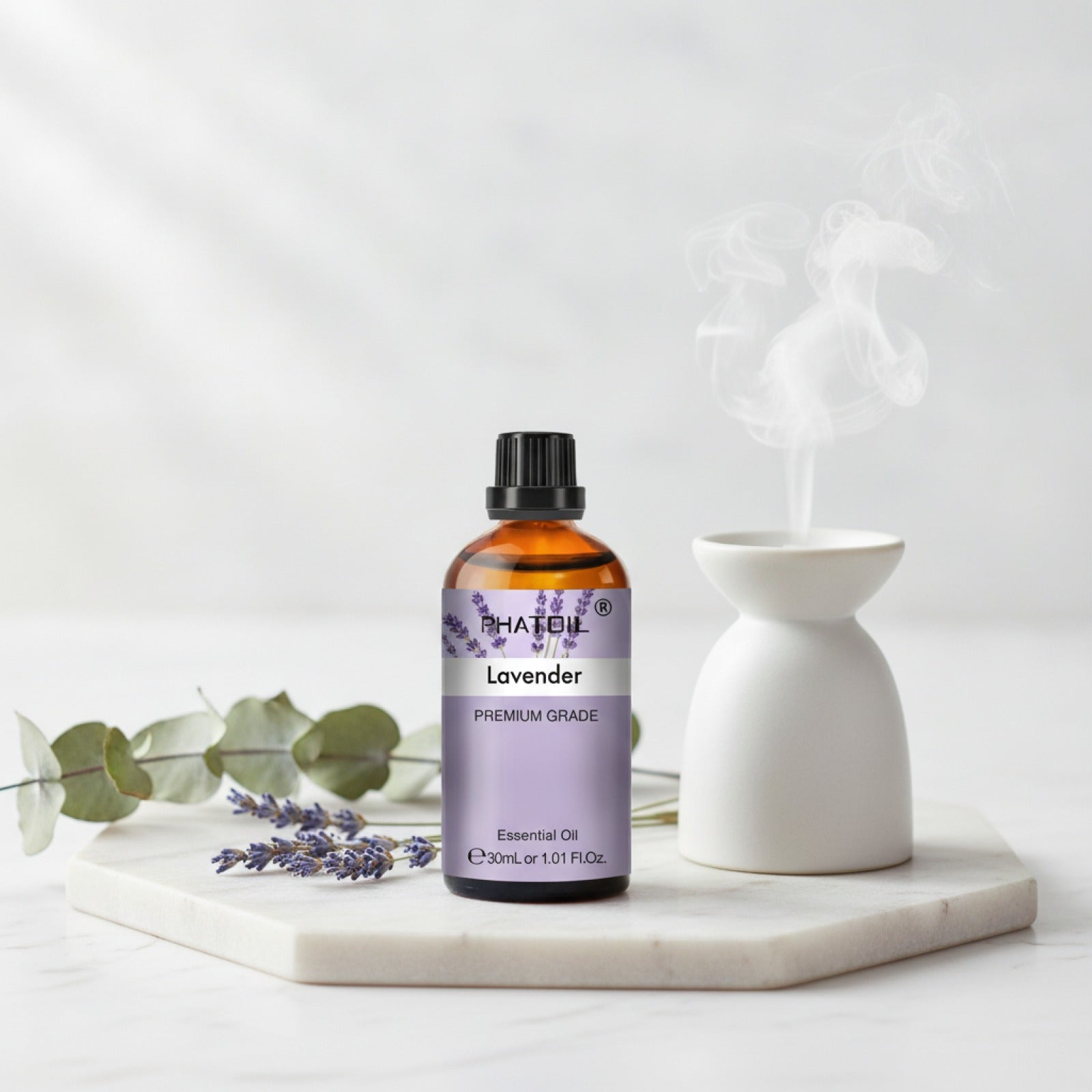 Huile Essentielle Aromathérapie 30ml - Citron, Lavande, Eucalyptus, Bergamote, Jasmin, Rose, Vanille