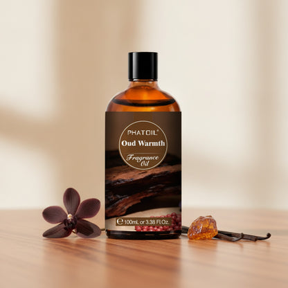 Huile Parfumée Oud Warmth 100ml - Ambiance Chaleureuse Santal, Vanille, Ambre & Orchidée Noire