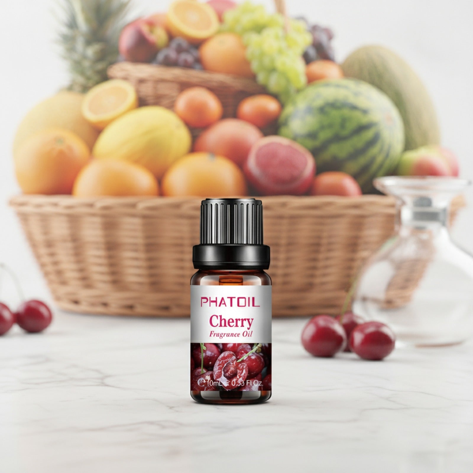 Huiles Parfumées Fruitées 10ml - Collection Aromathérapie (Cerise, Pomme, Fraise, Mangue, Coco, Citron)