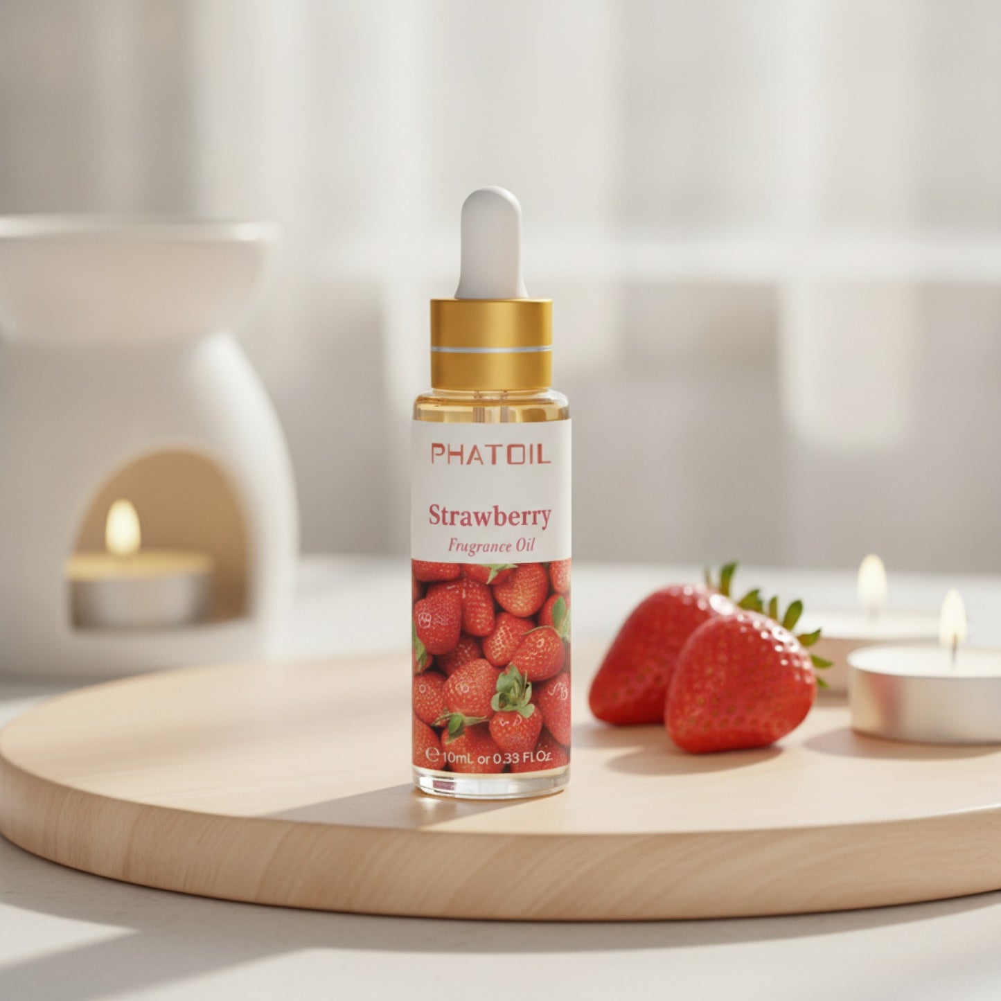 Huile Parfumée Douce Fruits 10ml - Aromathérapie & Bougies DIY (Cerise, Pomme, Fraise, Mangue, Coco)