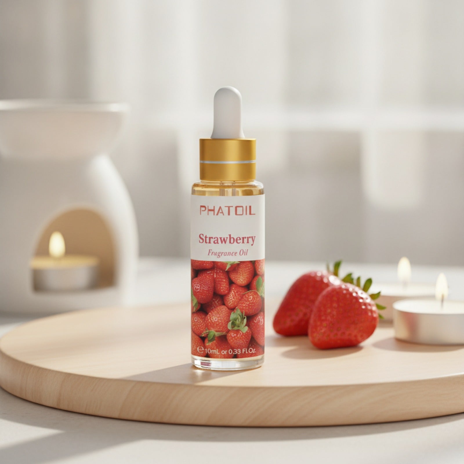 Huile Parfumée Douce Fruits 10ml - Aromathérapie & Bougies DIY (Cerise, Pomme, Fraise, Mangue, Coco)