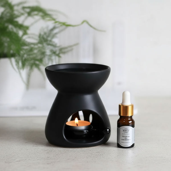 Réchaud Huiles Essentielles Céramique Fait Main - Brûleur Encens & Veilleuse